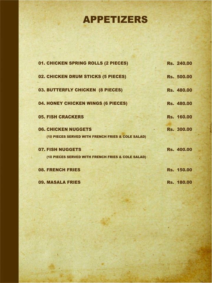 Silver Spoon Menu Food Pakistan