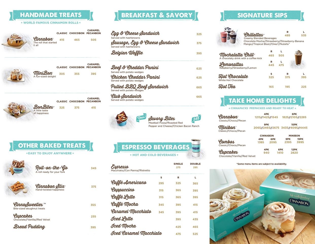 Cinnabon Menu