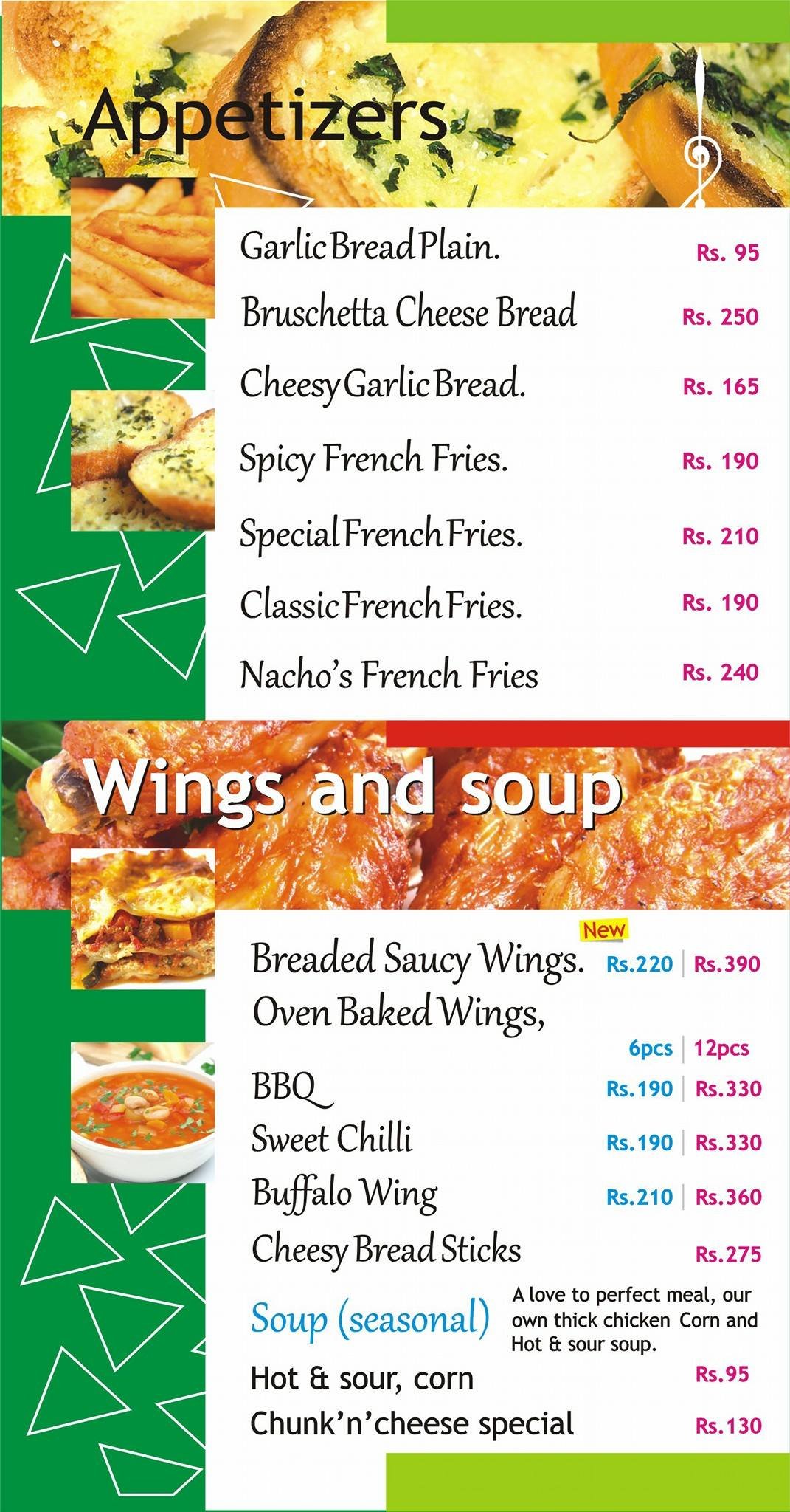 Chunk n Cheese Menu