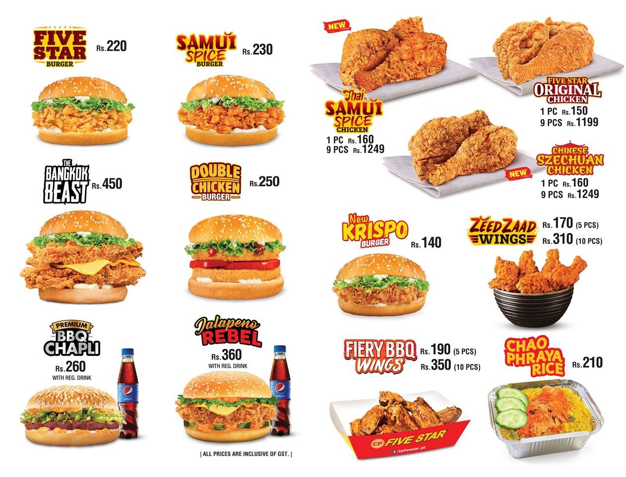 Cp Five Star Chicken - Barkat Menu