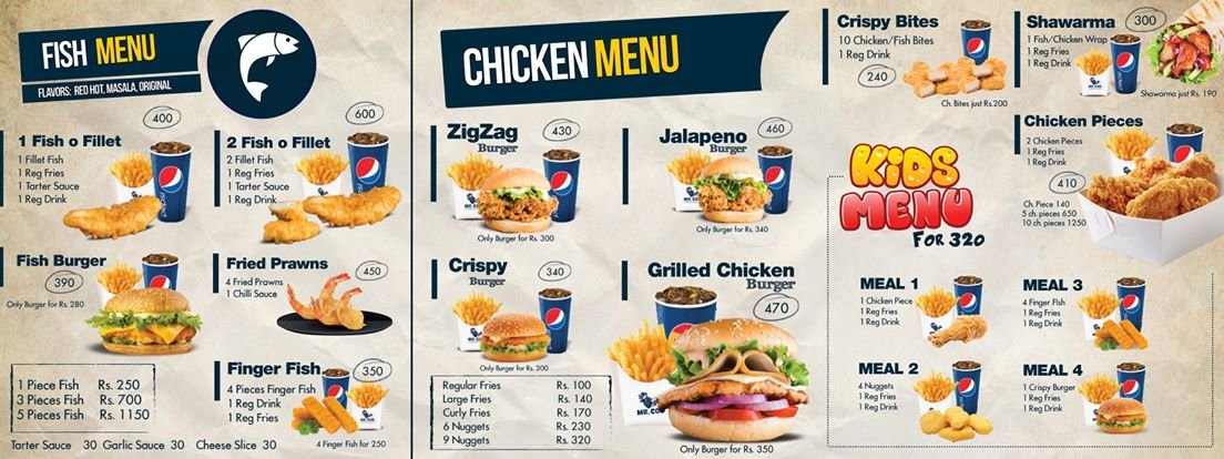 Mr. COD Menu