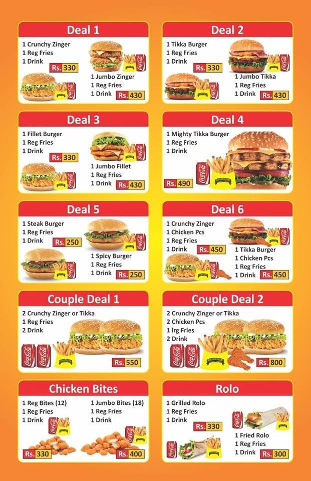 Crunchies Fast Food Menu