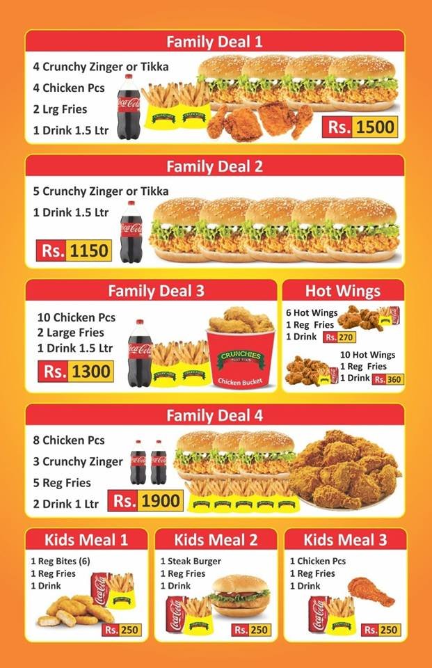 Crunchies Fast Food Menu