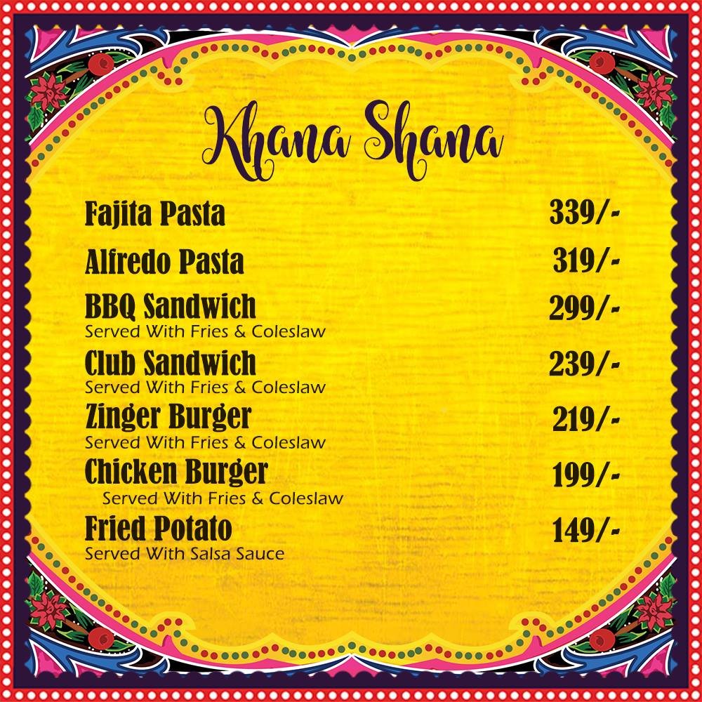 Chaaye Chobara Menu