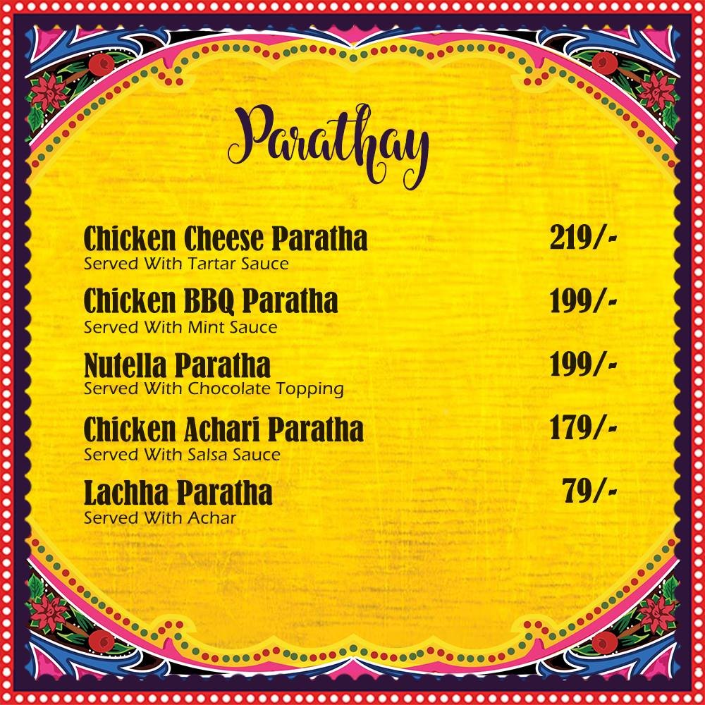 Chaaye Chobara Menu