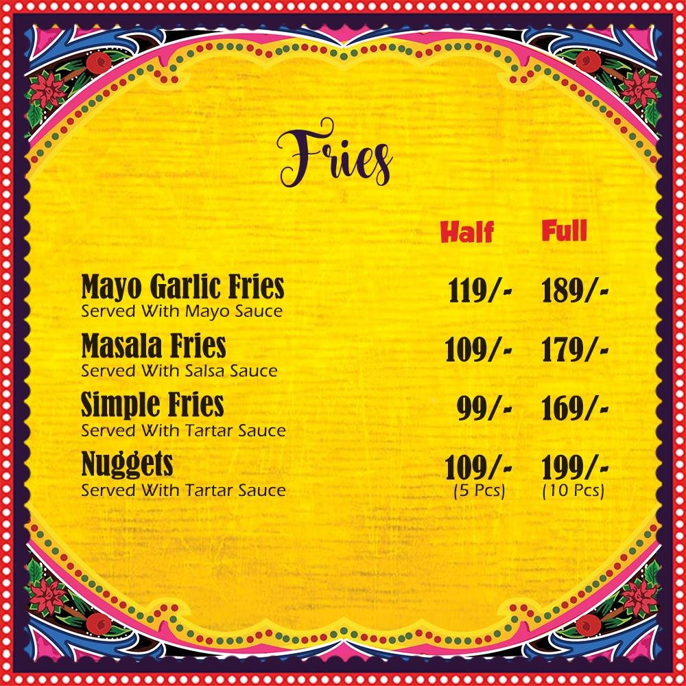 Chaaye Chobara Menu