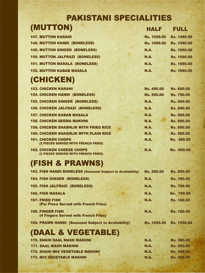 Silver Spoon Menu