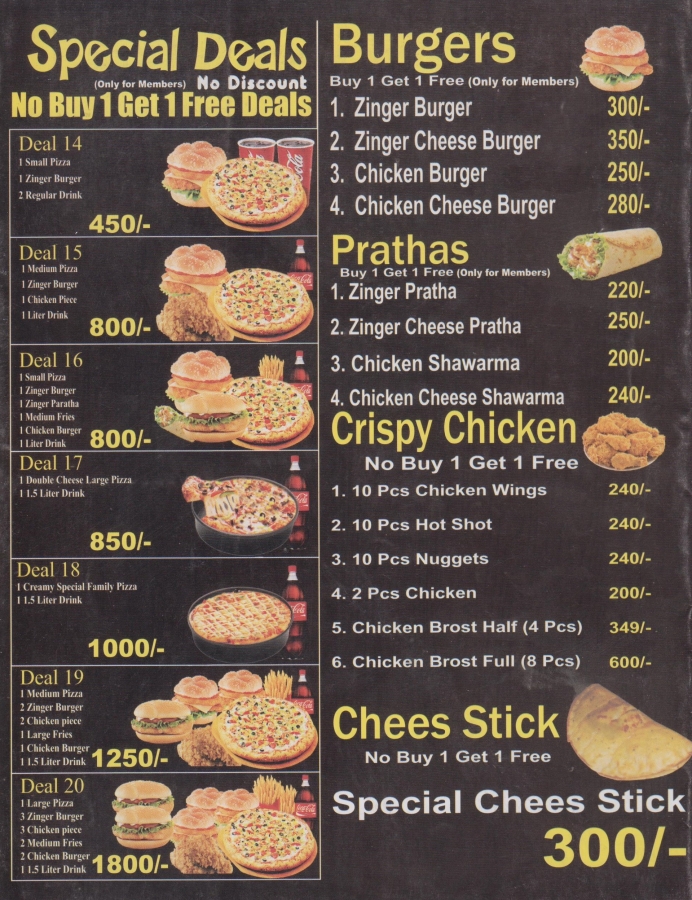 19 Pizza Sheikhupura Menu