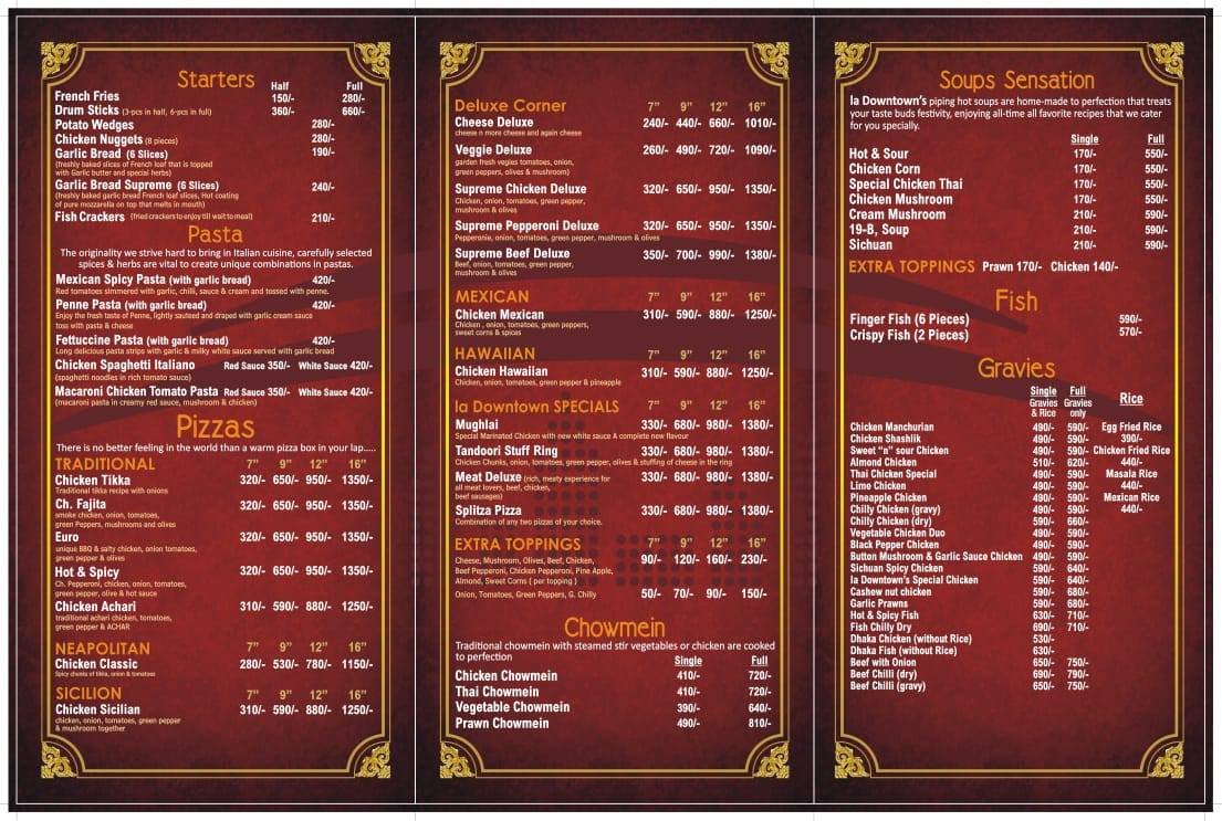 La Downtown Menu