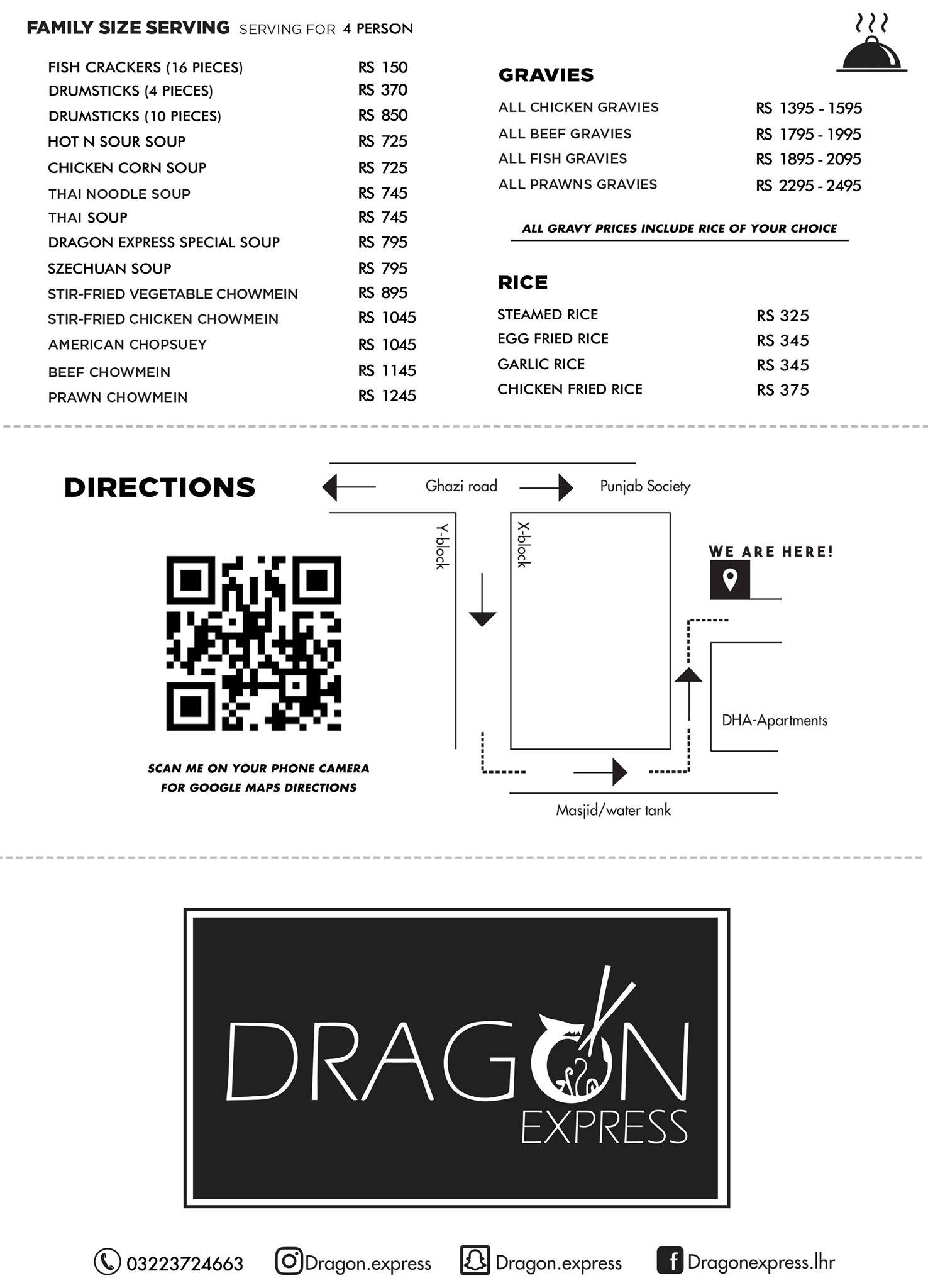 Dragon Express Menu