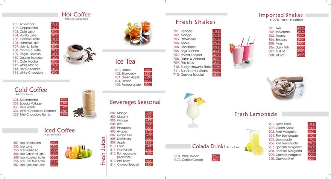 Cravea Menu