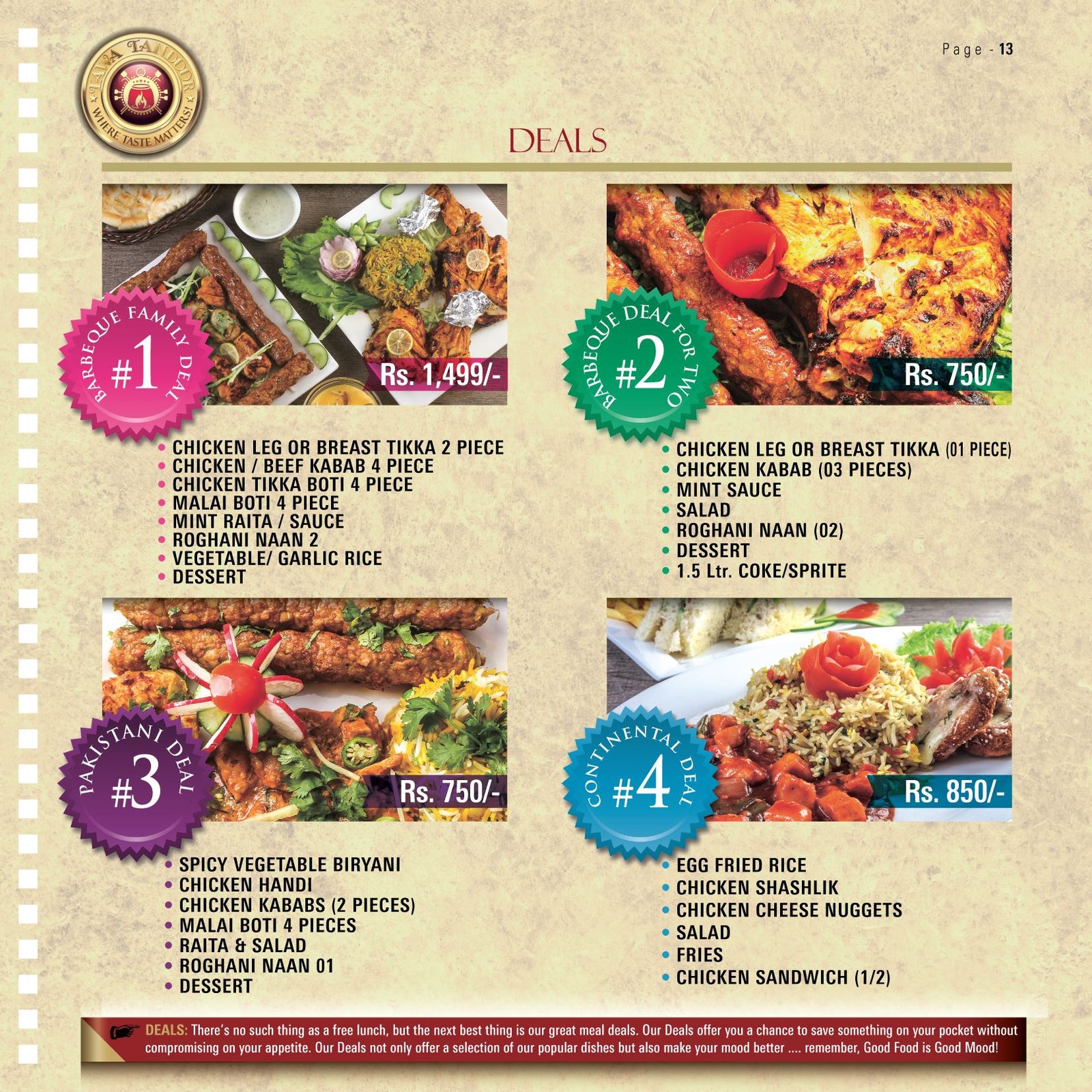 Tawa Tandoor Menu