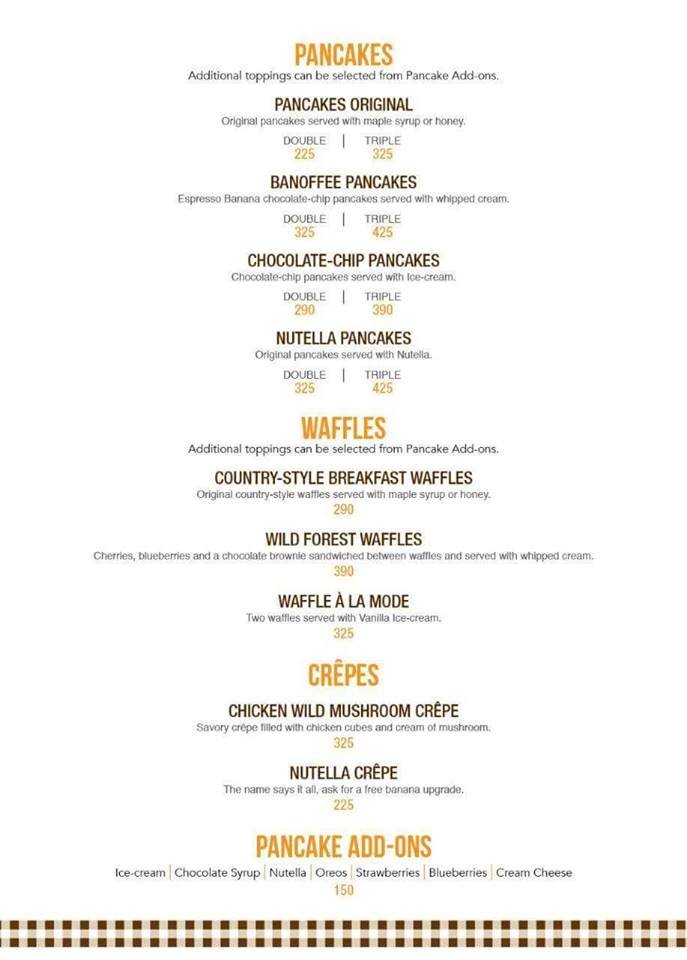 Masoom\'s The Pancake Lounge - M.M Alam Menu