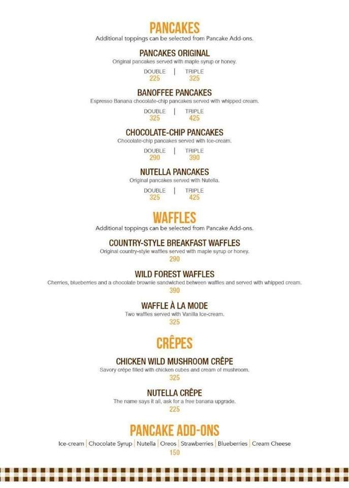 Masoom\'s The Pancake Lounge - M.M Alam Menu