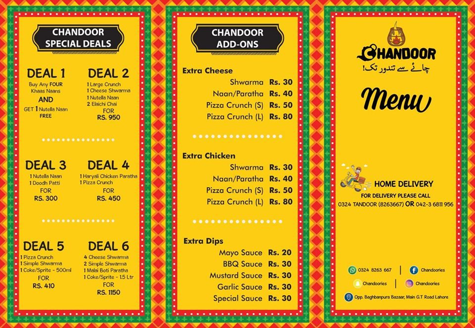 Chandoor Menu