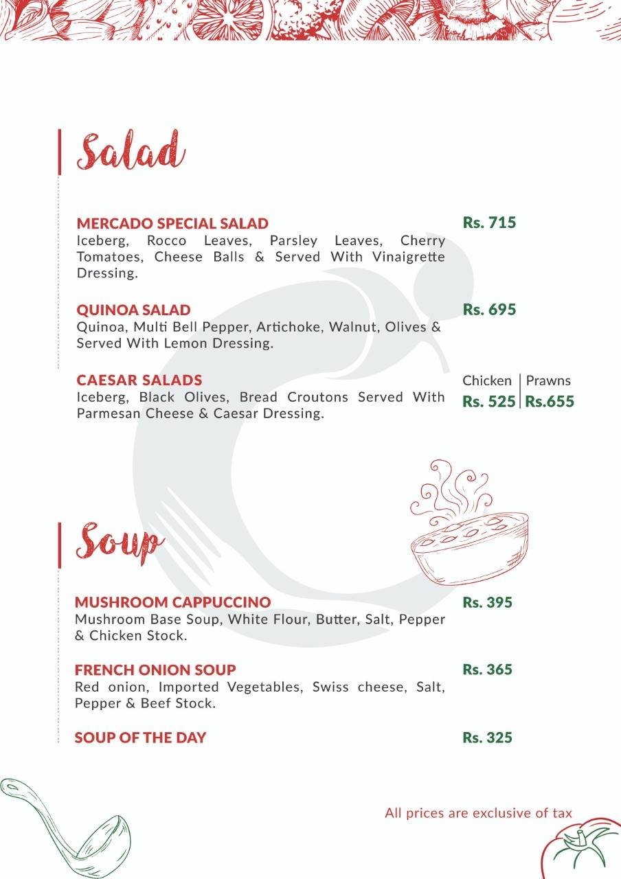 Mercado Cuisine Menu