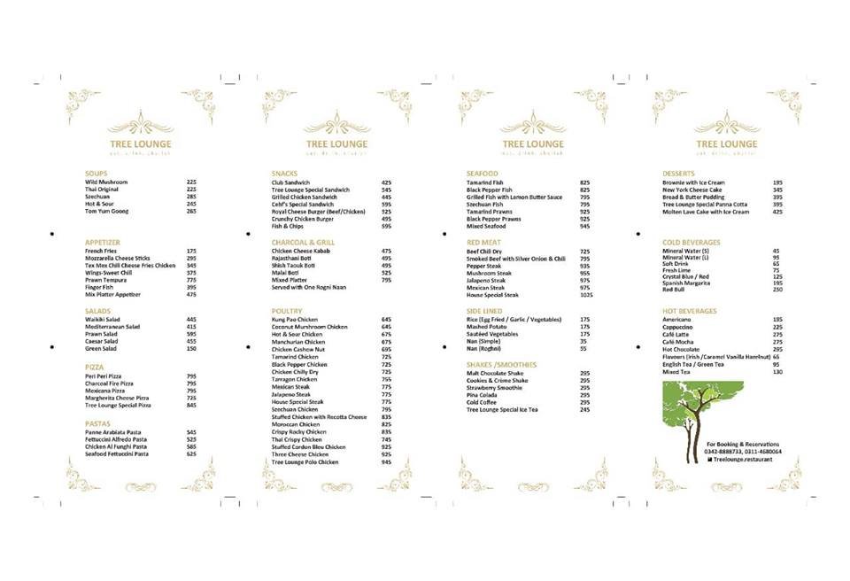 Tree Lounge Menu