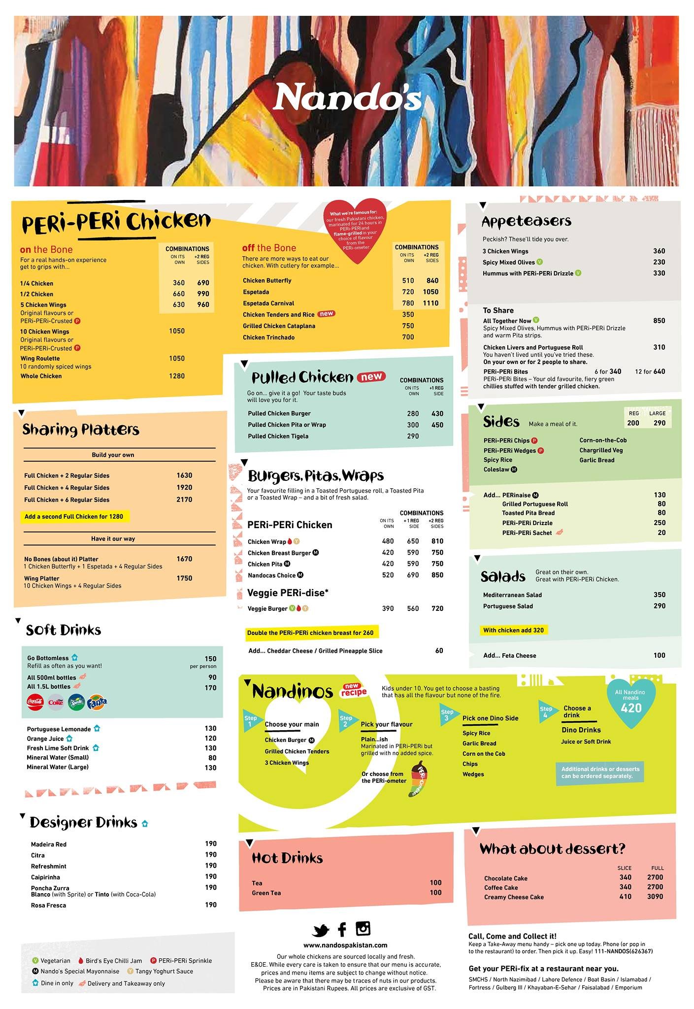 Nandos Lahore Menu - Food Pakistan