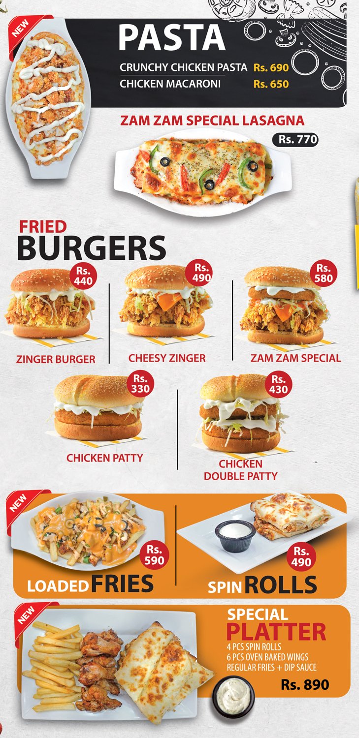 Zam Zam Rawalpindi Menu - Food Pakistan