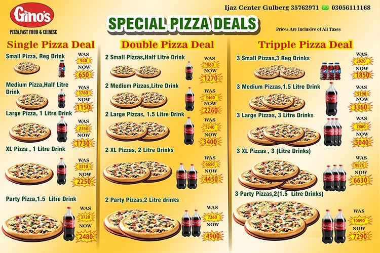 Ginos Pizza menu page 4