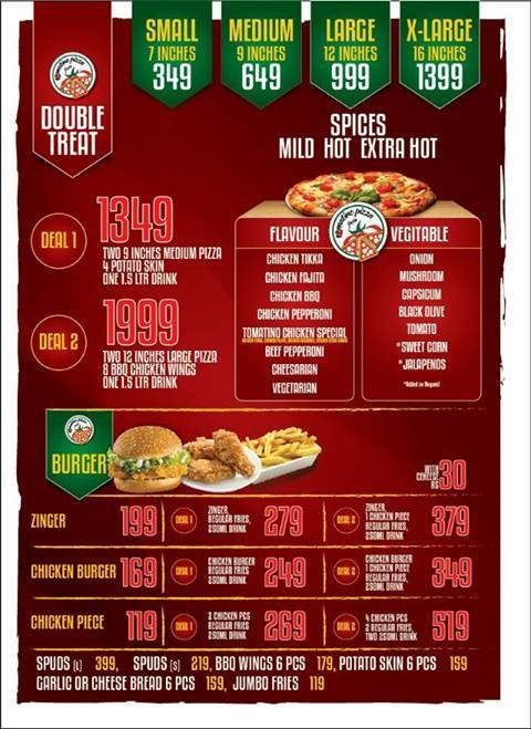 Tomatino Pizza Fiesta menu page 2