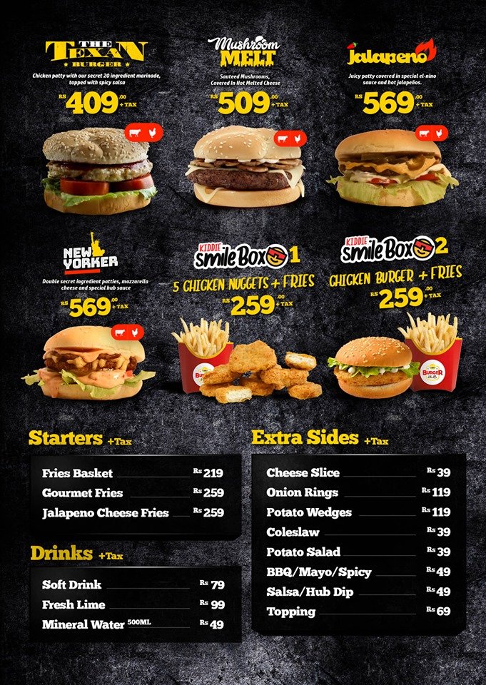 Burger Hub Gulberg menu page 2