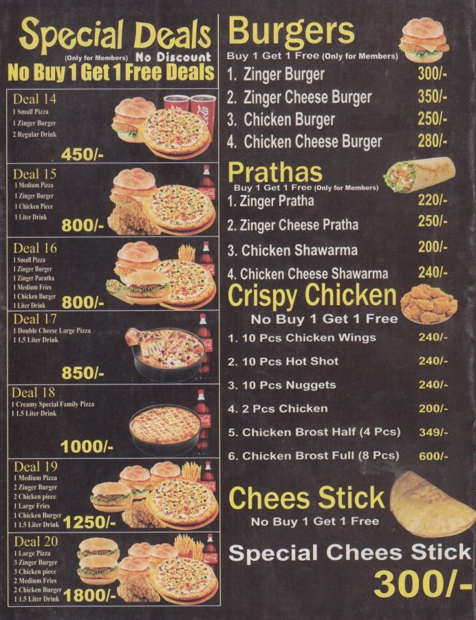 19 Pizza Sheikhupura menu page 3