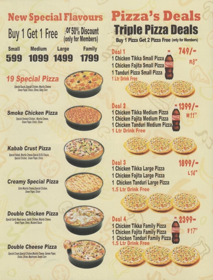 19 Pizza Sheikhupura menu page 4