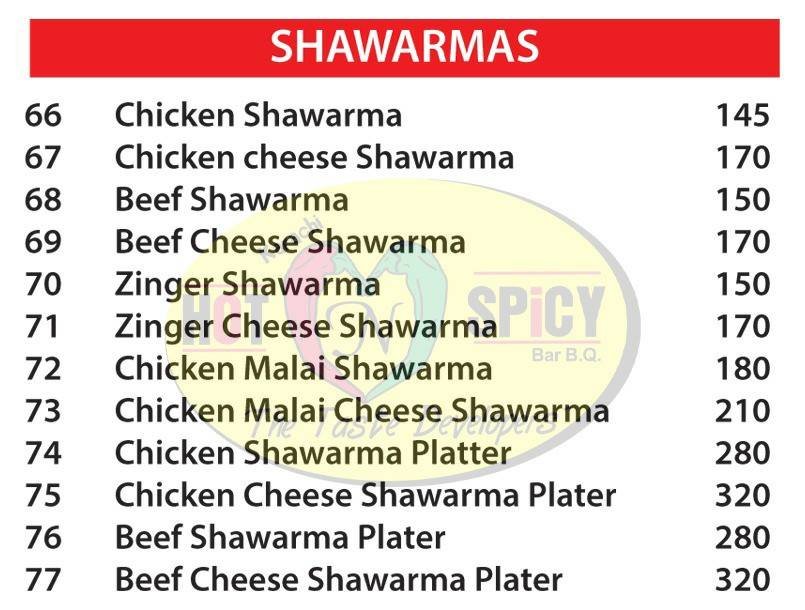 Karachi Hot and Spicy BBQ menu page 14