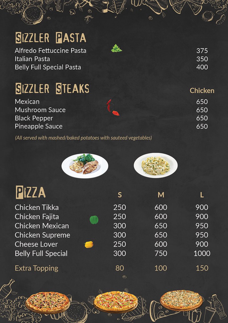 Belly Full menu page 1