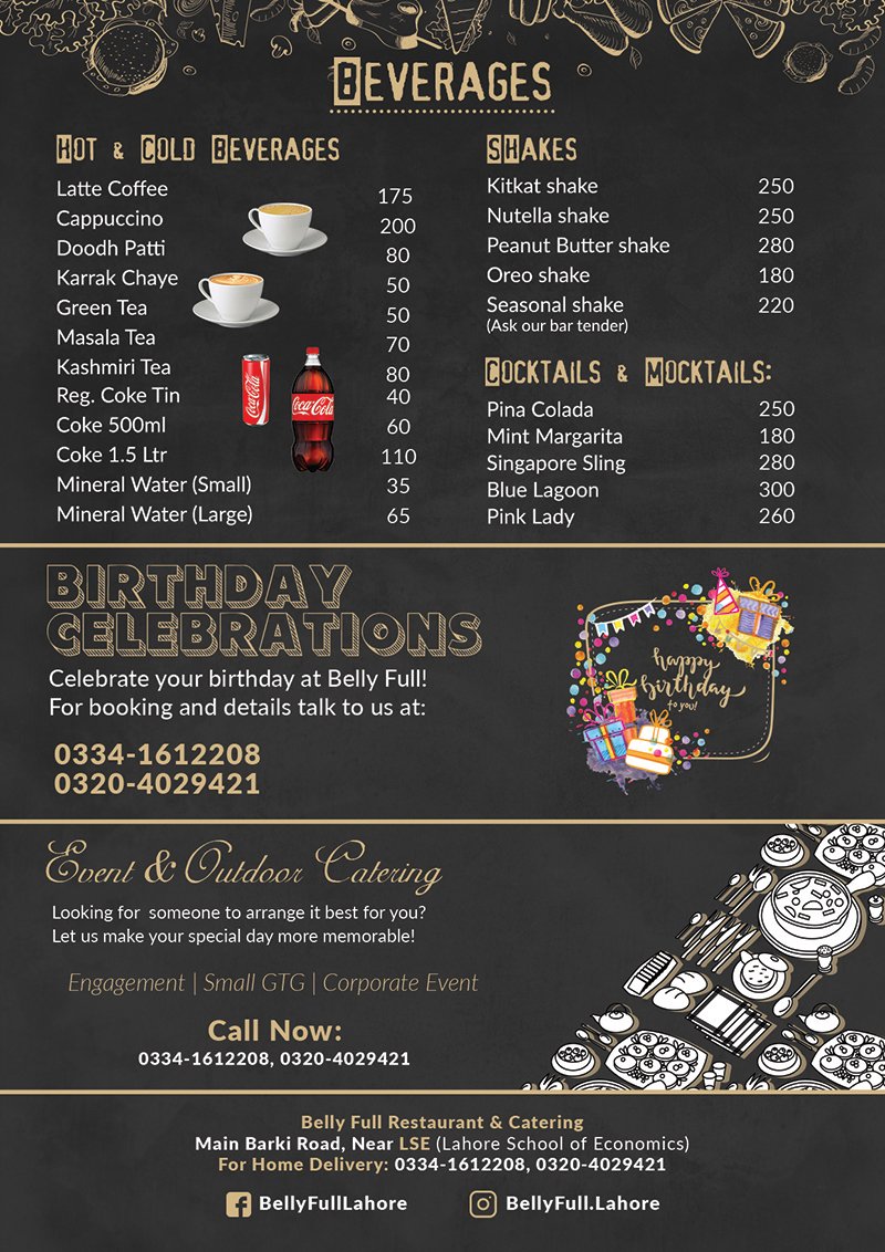 Belly Full menu page 2