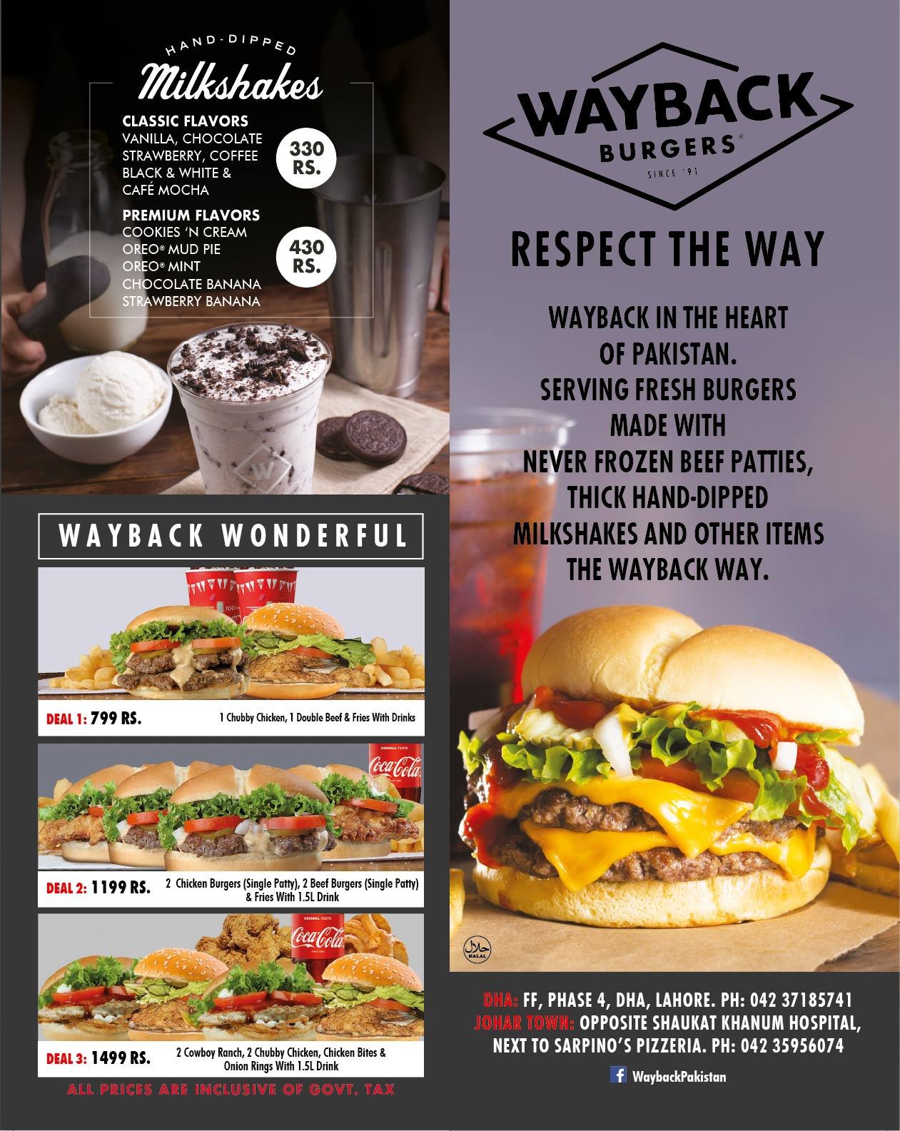 Wayback Burgers menu page 2