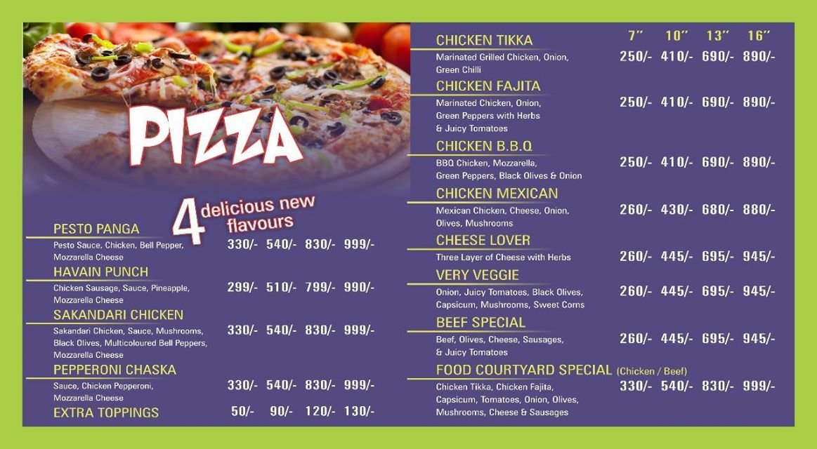 Food Courtyard menu page 2