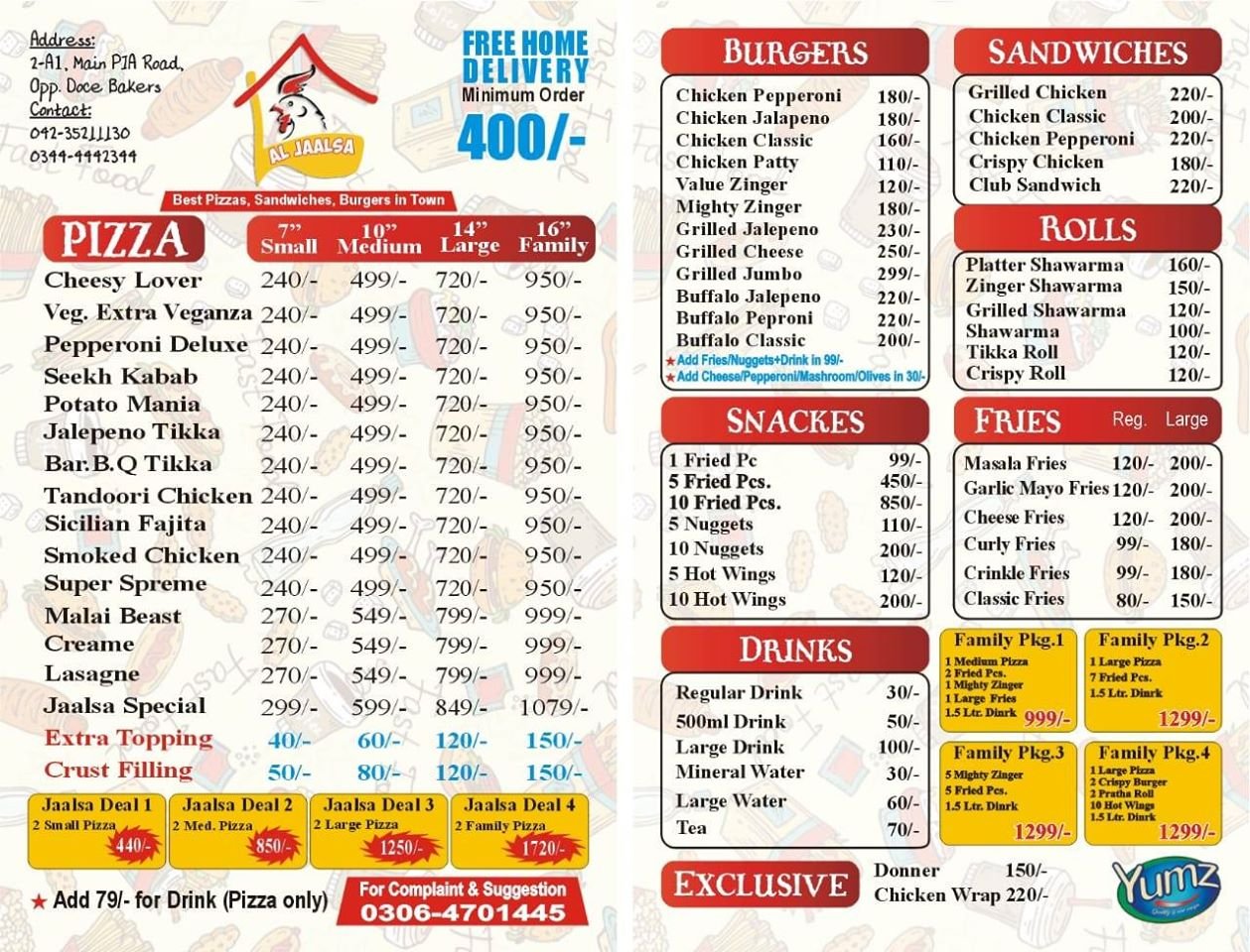 Al Jaalsa menu page 1