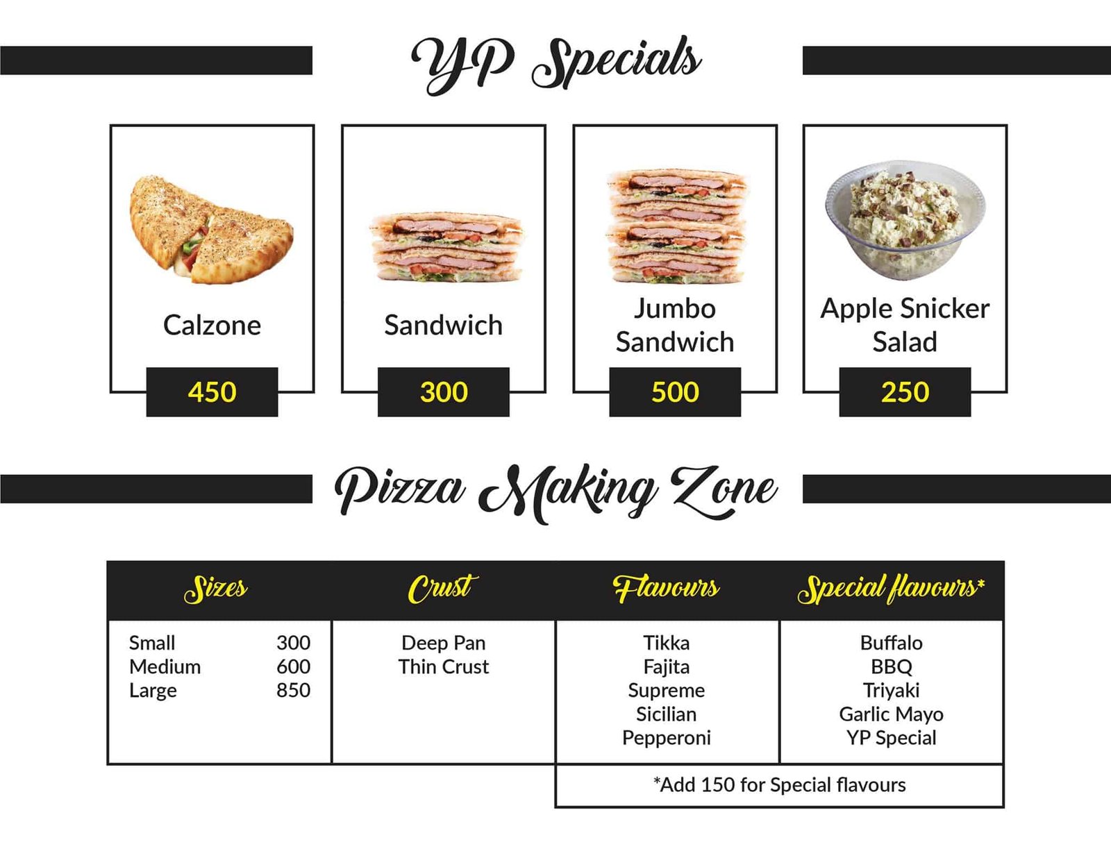 Yellow Plate menu page 2
