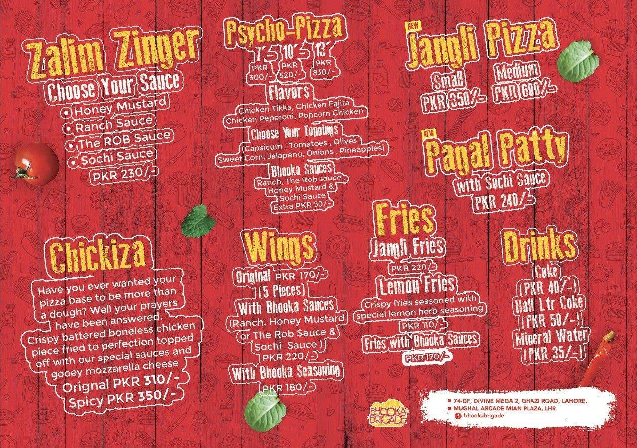 Bhooka Brigade menu page 2