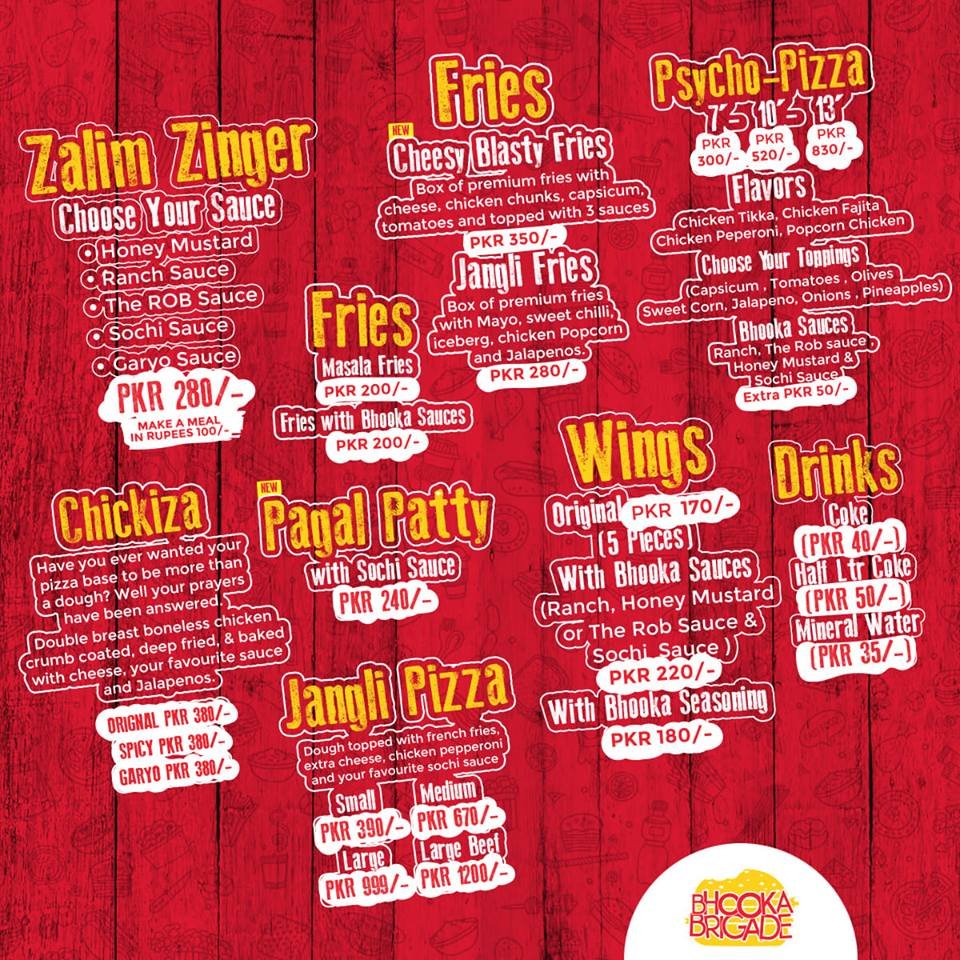 Bhooka Brigade menu page 3