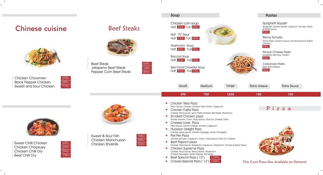 Cravea menu page 1