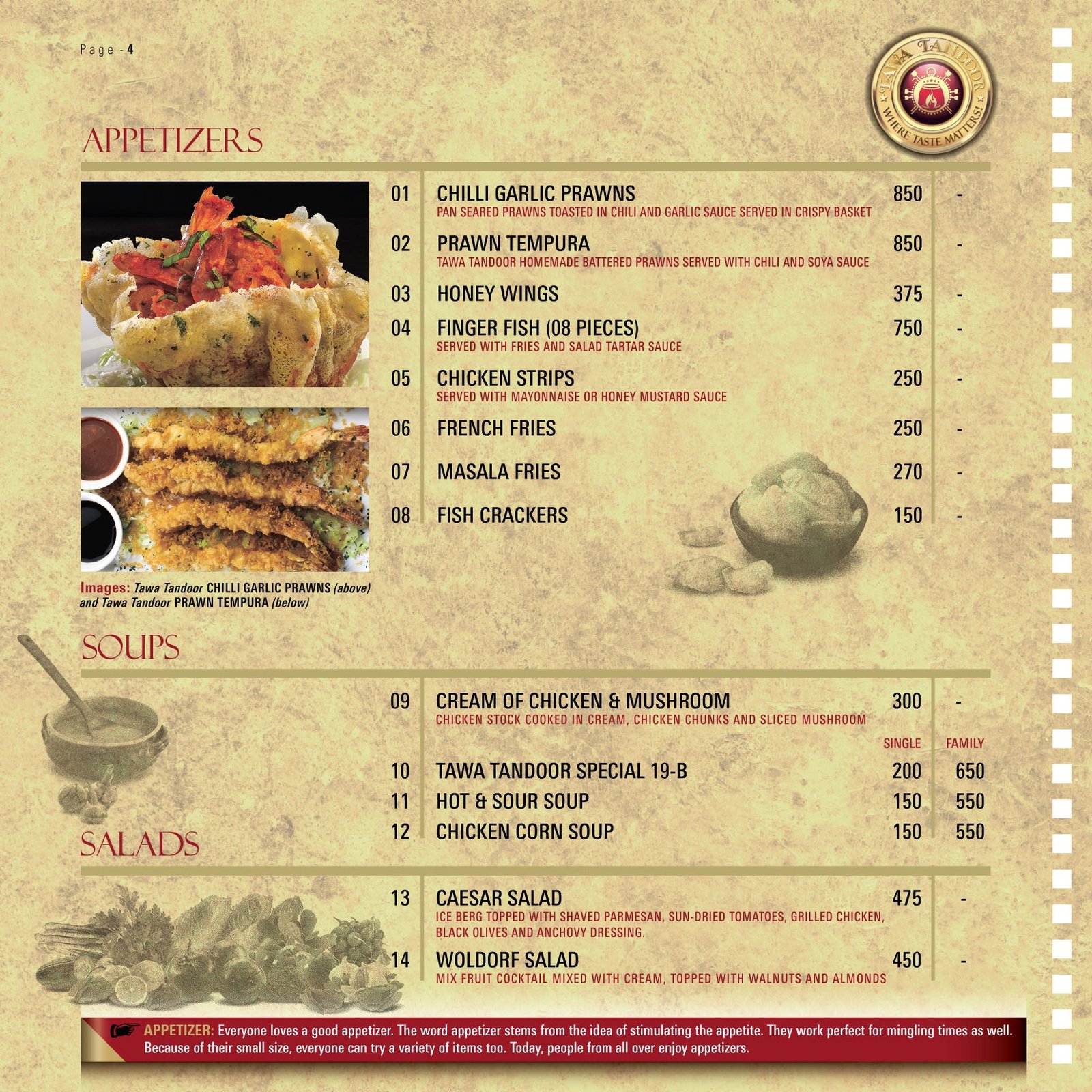 Tawa Tandoor menu page 2