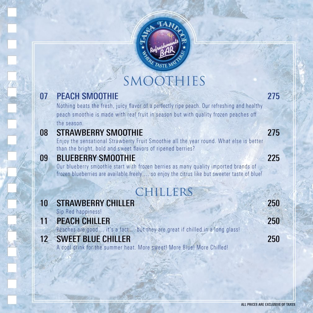 Tawa Tandoor menu page 8