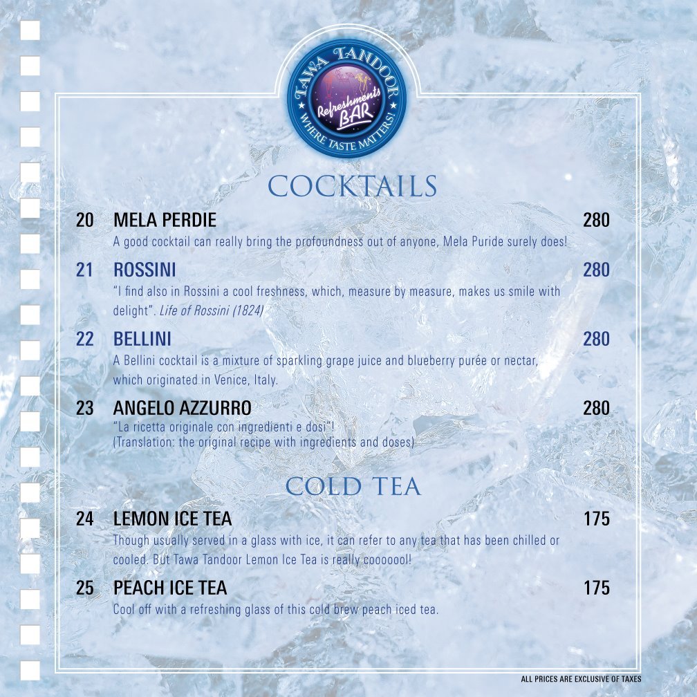 Tawa Tandoor menu page 10