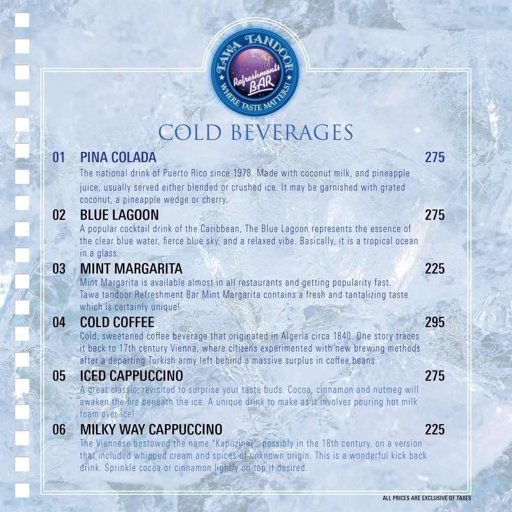 Tawa Tandoor menu page 11