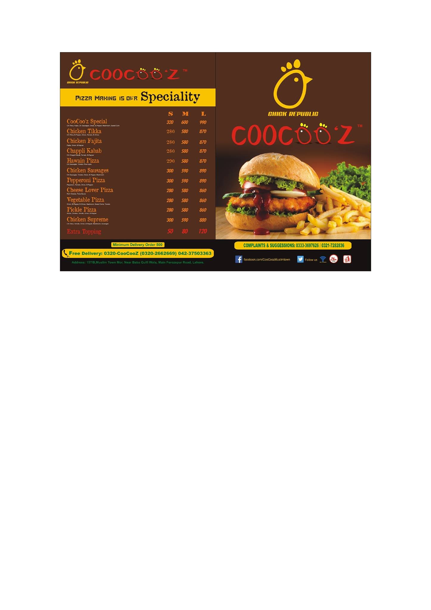 CooCooZ menu page 1