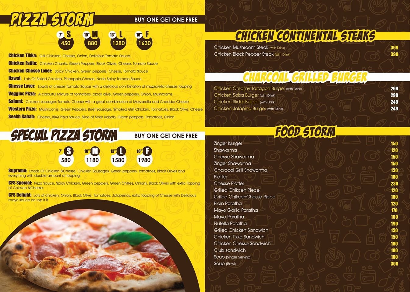 Cafe Food Storm menu page 1