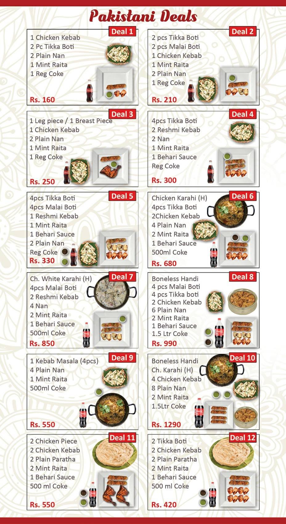 Haji Paratha & BBQ menu page 1