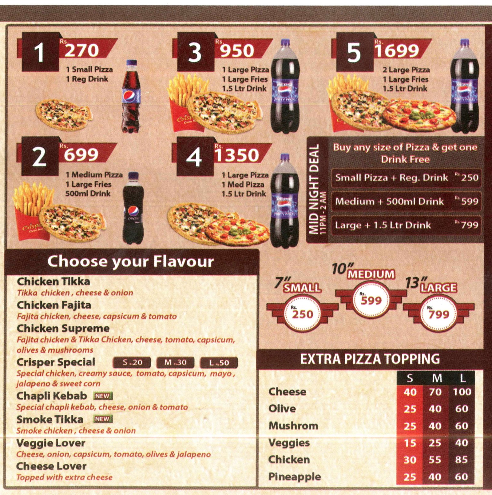 Crispers menu page 4