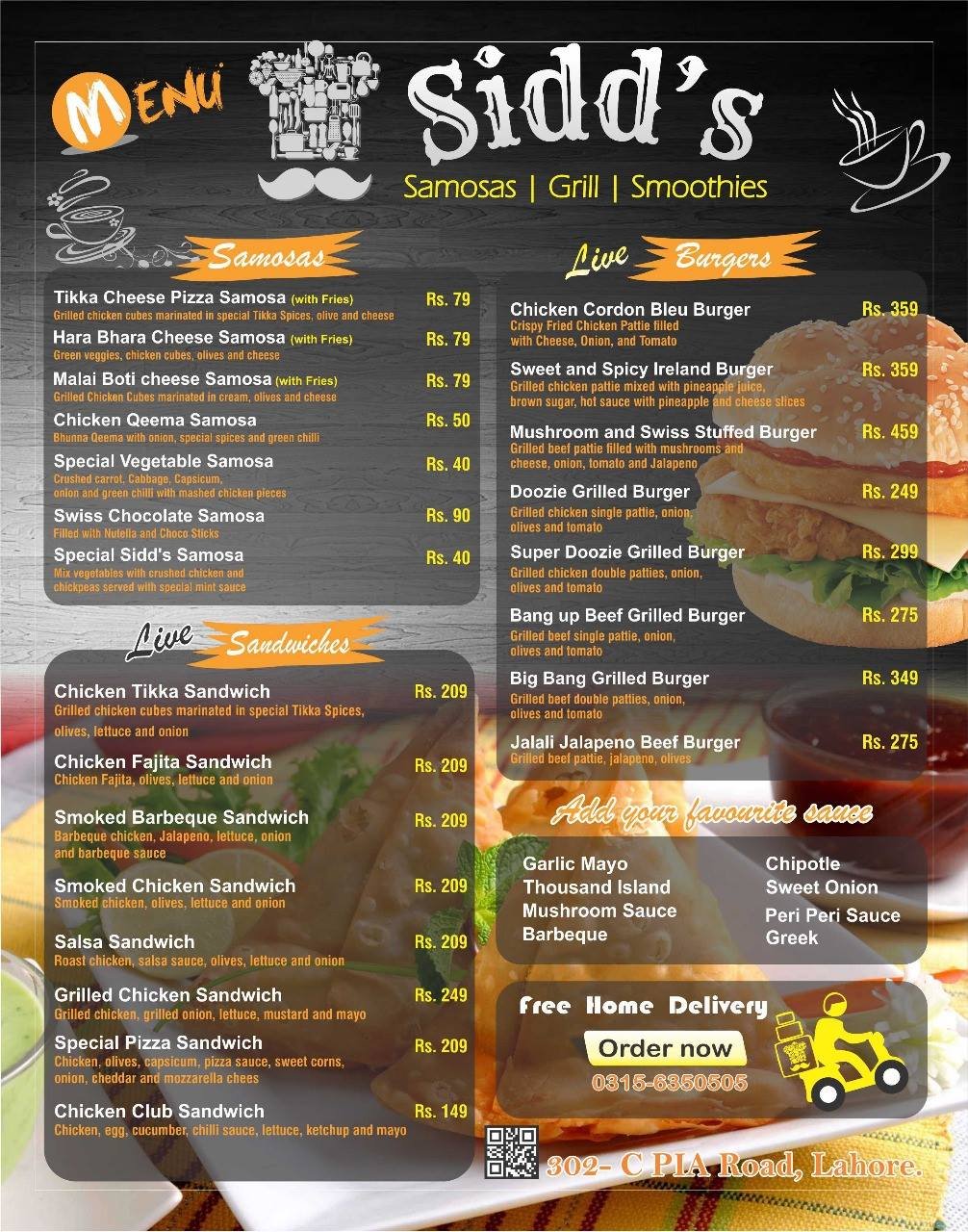 Sidds menu page 1