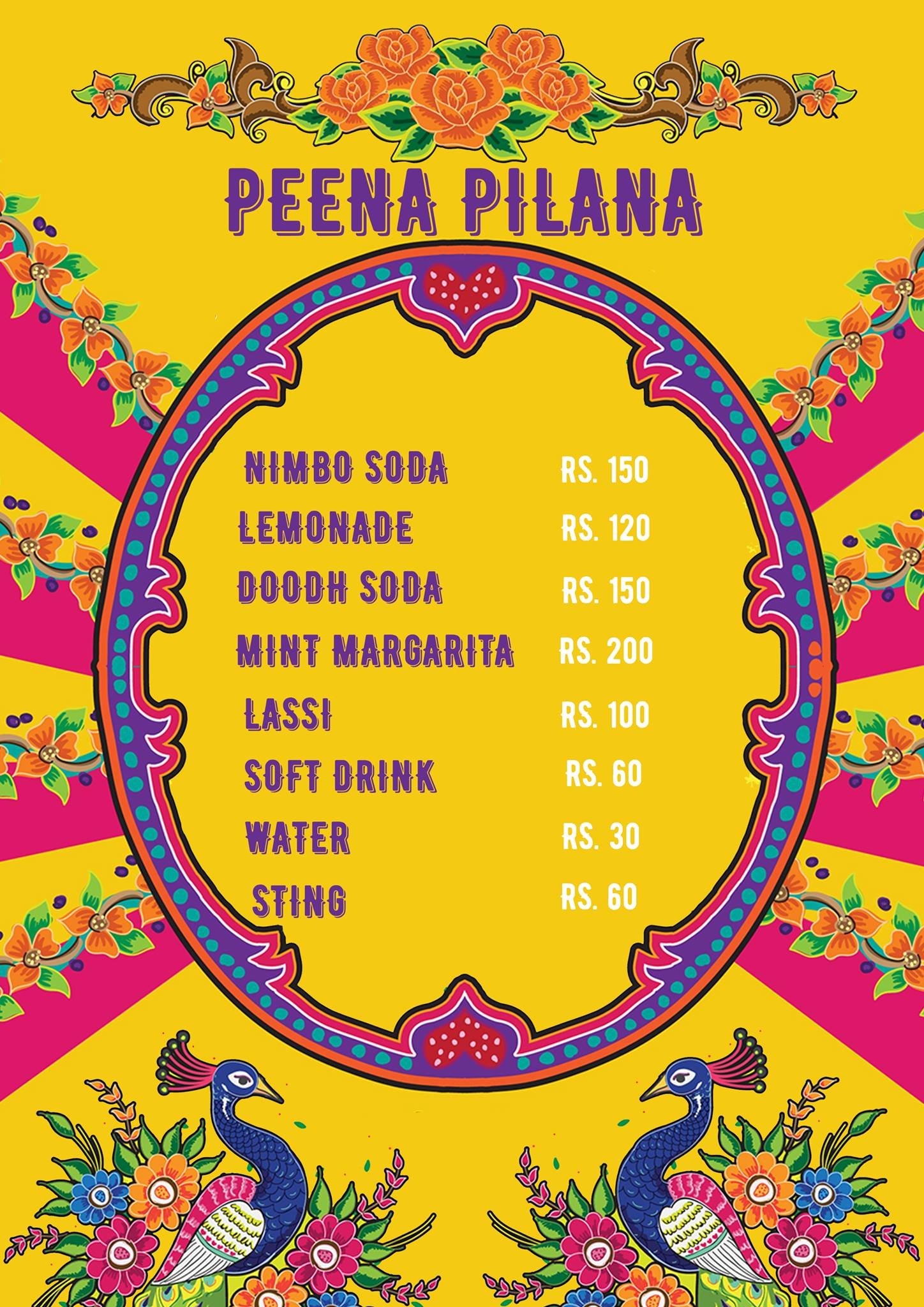 Sarrak Pe Karrak menu page 3
