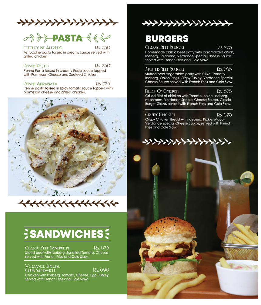 Verdance Cafe menu page 4