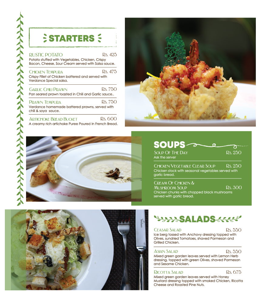 Verdance Cafe menu page 6